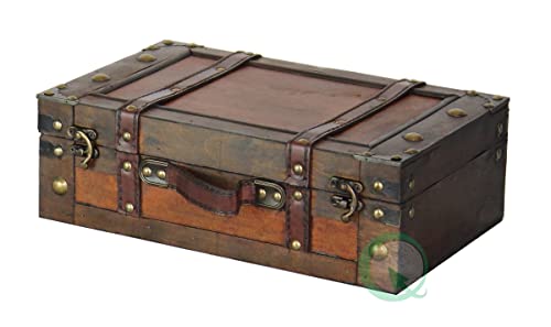 Old Style Suitcase with Straps Small - Brown