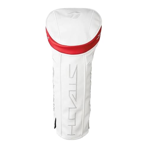 Couvre-club Stealth Driver TaylorMade blanc et rouge pour protection de club de golf