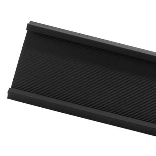 Ubric 3Pcs Desk Name Plate Holder 20x6cm L-Shaped Metal Desk Name Sign Rack Display Stand für Meeting Room Office Home Schwarz