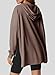 Women's Long Sleeve Waffle Knit Hoodie Sweater Drawstring Side Slit Pullover Sweatshirt Fall Outwear with Pockets (Brown,XX-Large)