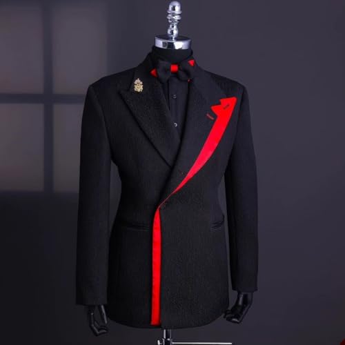 Ulnomio Men's Casual Suit 2-Piece Formal Business Office Tuxedos Small Fragrant Wind Jacket with Trousers2