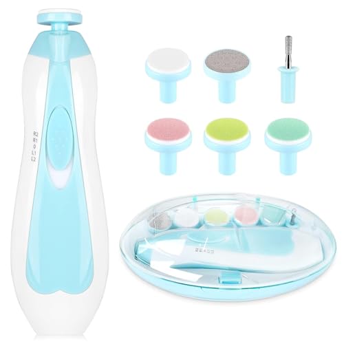 Image of Baby Nail Cutter Trimmer Shaper for New Born Babies with 6 Grinding Pads and Protective Case, 0-6 Months, Blue, Pack of 1