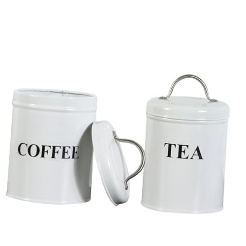 HOLIDYOYO 3piezas Latas De Café y Té Vintage De Metal Botes Herméticos Para Almacenar Café y Té Suelto Recipientes Portátiles Para Cocina