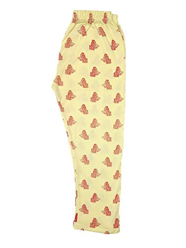 Image of IndiWeaves Girls Printed Cotton Capri Pants for Summer (Lemon,Magenta,White1, 4-5 Years) Pack of 3