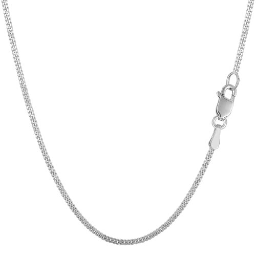 Jewelry Affairs 10k White Gold Gourmette Chain Necklace, 1.5mm