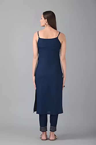 Image of Aziz Textiles Women's Rayon Sleeveless Straight Kurti for Women & Girls