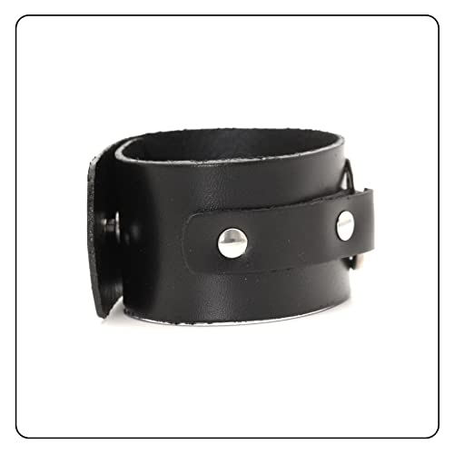 Punk Rock Circle Pattern Wristband Wide Leather Cuff Bracelet4
