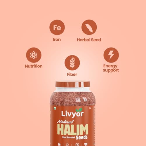 Image of Livyor Premium Halim Seeds for eating - 1kg | Aliv seeds | Garden Cress Seeds | High in Fibre | Helps in hair growth | Rich in Omega 3 | Raw and Natural | Immunity Booster Super food