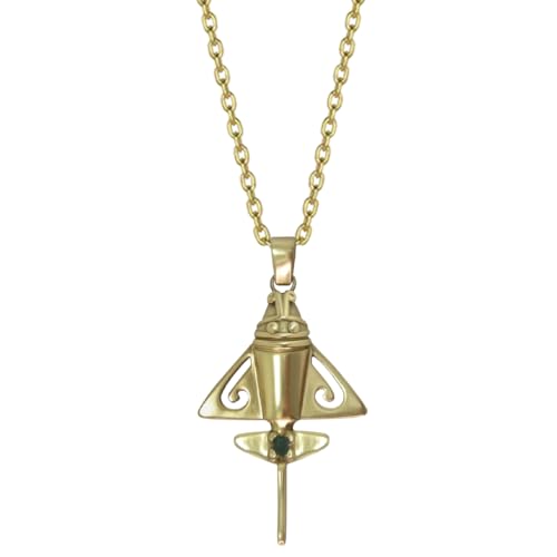 Image of Across The Puddle Colombian Emerald & Multi-Material Options | Quimbaya Flyer Pendant Necklace | Ancient Alien Golden Jets Collection