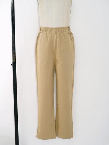 Loyan Boys' Pull-on School Uniform Twill Pant Straight Fit Regular Slacks Solid Color Stretch Chino Pants4