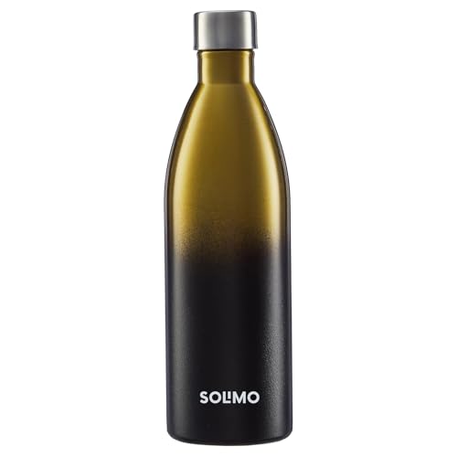 Amazon Brand - Solimo 1000ml Stainless Steel Vacuum Insulated Bottle | Double-Wall Insulation, Leak-Proof, 24 Hours Hot and Cold | for Work, Home, Commute and Travel | Gold & Black (B0D94CNYQ7) Amazon Price History, Amazon Price Tracker