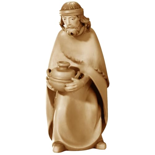 Berger avec pichet en bois 12 cm idée cadeau tradition de Noël - 4