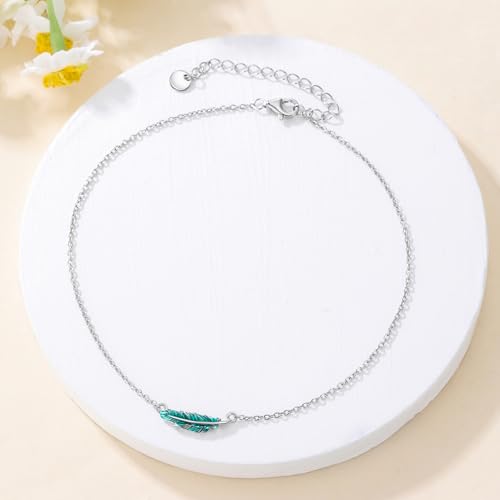 Image of 925 Sterling Silver Anklet Foot Bracelet with Crystal from Austria, Anklet Jewelry Gifts for Women 11 Inch Adjustable