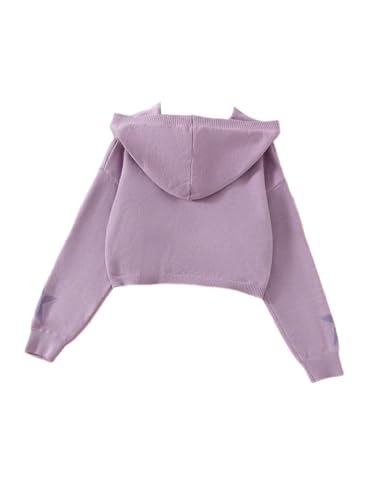 Floerns Girl's Long Sleeve Star Print Hoodie Pullovers Drop Shoulder Cropped Sweaters2