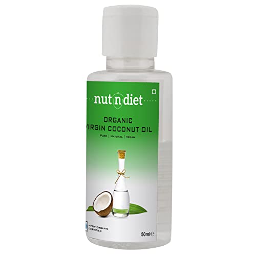 Image of nutndiet Organic Virgin Coconut Oil Cold Pressed | Pure | Natural | Vegan | PET Bottle (50ml)