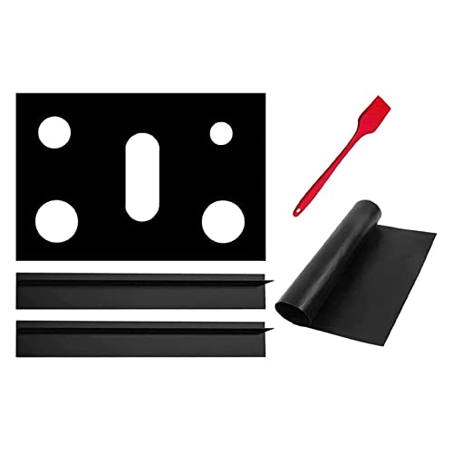Miter Cubierta de estufa compatible con Samsung Gas Range con 2 unidades de cubiertas for grietas, revestimientos de horno reutilizables compatibles con la parte inferior del horno eléctrico y horno d