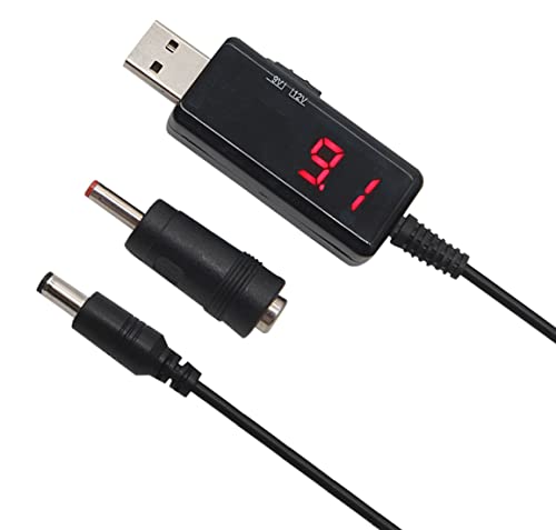 Hailege Cable convertidor USB Boost DC 5V a 9V 12V USB a DC 5.5x2.1mm 3.5x1.35mm Cable Elevador USB Adaptador de Fuente de alimentación USB UBS Power Voltage Boost Converter