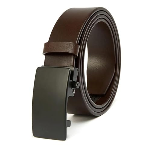 Men’s Elegant Formal Belt 3.5cm Wide Cowskin Waist Belt with Automatic Buckle Solid Genuine Leather Strap2
