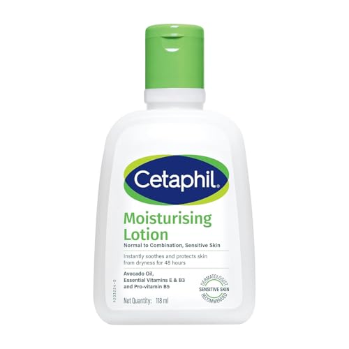 Image of CETAPHIL Moisturising Lotion 118 ml for Dry to Normal & Sensitive Skin | 48H Hydration with Niacinamide, Panthenol & Glycerin | Fragrance-Free, Non-Greasy, Dermatologist Recommended, For Face and Body