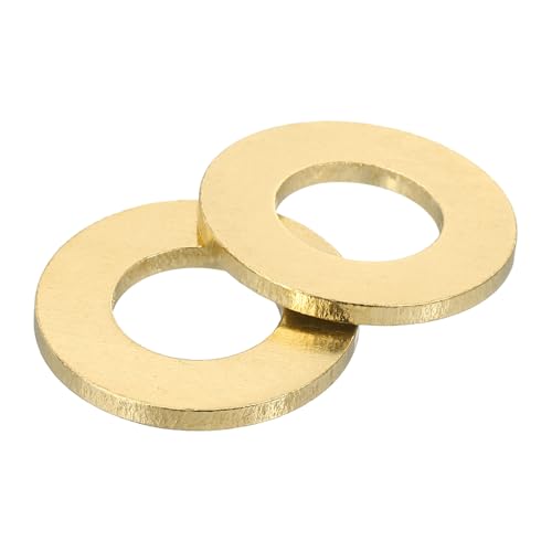 sourcing map M12 Flat Washer, 30 Pcs Brass Ring Flat Washers 24mm OD 2mm Thick Metal Sealing Gasket Ring for Screws Bolts Nuts