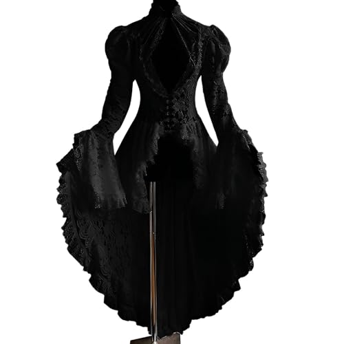 Robe médiévale pour vampire et soirée rétro de style steampunk gothique