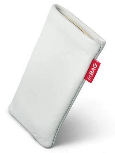 fitBAG Beat Blanc Housse Pochette pour téléphone Portable en Cuir Nappa intérieur en Microfibres pour HTC Hero