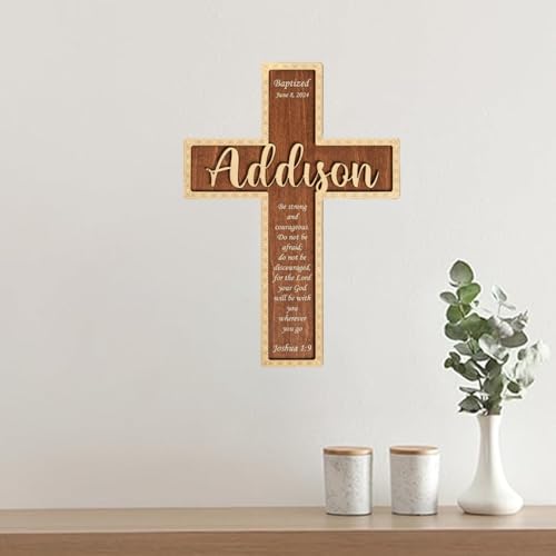 Image of Personalized Baptism Cross wood sign, Wooden sign Baptism gifts for Baby, Baptism Gift Girl /Boy, Christening Gifts Crosses for children, Baptized Cross Sign, Dedication Gift, Christening Gifts - A2