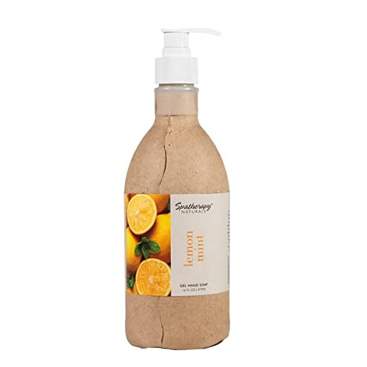 Spatherapy Liquid Hand Soap with Eco-Friendly Dispenser Bottle with Essential Oils for Softer & Cleaner Hands, Paraben-Free, Lemon Mint, 16 oz.
