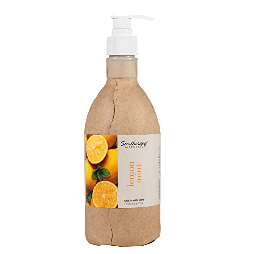 Spatherapy Liquid Hand Soap with Eco-Friendly Dispenser Bottle with Essential Oils for Softer & Cleaner Hands, Paraben-Free, Lemon Mint, 16 oz.