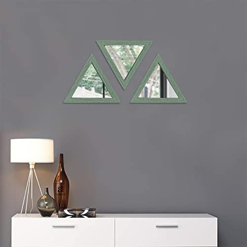 Image of Art Street Triangle Decorative Wall Mirror Set of 3 Triangle Shape Mirror for Home Decoration, Size-10x10 Inch