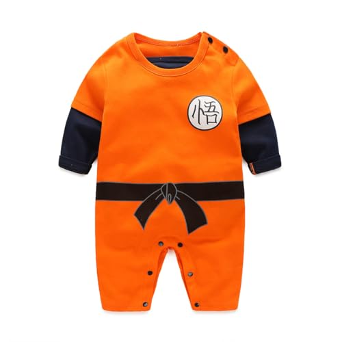 Yierying Newborn Baby Romper Outfit for Boys Girls Cartoon Long Sleeve Jumpsuit Coming Home Gift Baby Clothes (Orange 0-3 Months)