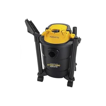 Agratto Aspirador de po e agua GT1500 Turbo PR AM 11L 1400W 127V, preto/amarelo