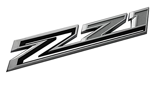 Image of 1x New Z71 Emblems Replacement for 2019-2021 Silverado 1500 2500 3500 Decal Badge 84632695 Nameplate OEM (Chrome Black)