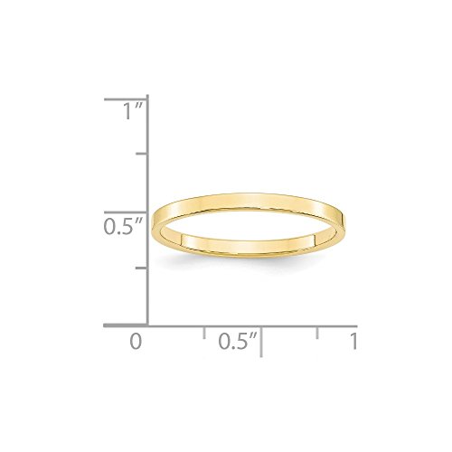 Solid 10k Yellow Gold 2mm Flat Wedding Band3