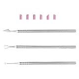 Healeved Doppelseitiger Nagelhautschieber aus Metall mit Feilsteinen Maniküre Pflegeset im Pvc Beutel für Präzise Nagelhautentfernung und Nagelpflege zu Hause und Salon