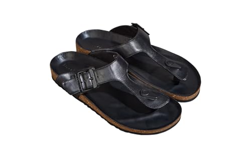 Image of Neeman's Cork Thong Sandals | Sandals for Men | Stylish & Fashionable | Lightweight Comfortable Durable | Slip On Adjustable Strap Sandals for Men | Everday Comfort Chappal (Tan, UK10)