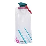 HYDRATE Foldable Water Bottles 700ml - Collapsible Plastic Water Pouch Flexible - Reusable Travel Wa