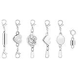 Cierres y cierres magnéticos para collar, 6 unidades, con cierres de mosquetón, para hacer pulseras, oro y plata, para viajes, uso diario, boda, nacimiento