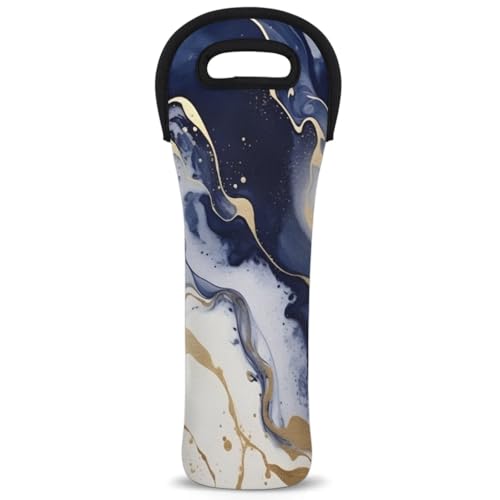 Neoprene Wine Tote Carrier Bag for Wine,Water, Champagne, Beer, Baby Bottles 15.6 x 5.1 Inches, Protective Wine Bag,Dynamic Fluid Design