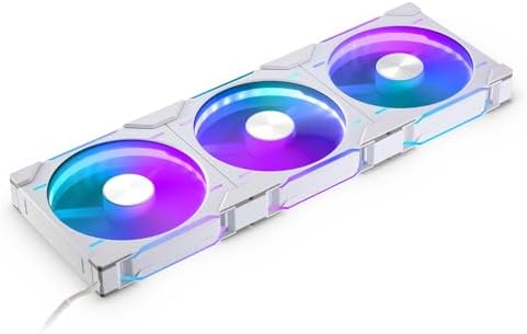 Phanteks D30-140 DRGB PWM Fan 3Pack, Reverse Airflow Model, Premium D-RGB Performance Fans, Halos Lighting Effect, ARGB/DRGB Lighting, Daisy-Chain Fan Linking System, 3Pack (White)