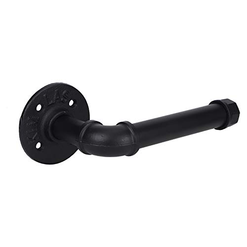 Industrial Pipe Toilet Paper Holder?Heavy Duty DIY Vintage Rustic Iron Roll Tissue Wall Mounted Paper Holder Towel Racks with Hardware for Bathroom, Bedroom, Kitchen