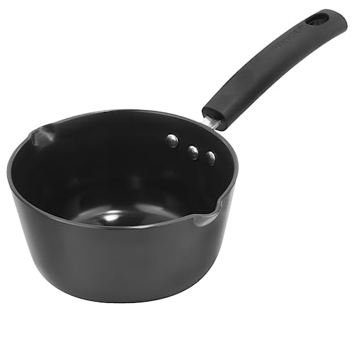 Vinod Aluminium Hard Anodized American Sauce Pan Without Lid - 16 Cm, 1.5 Litre,Polished, 1.5 Liter,Black