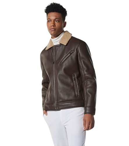 Image of Andrew Marc Men's Andrew Marc Men's Faux Leather Sherling Jacket