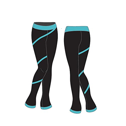 Chloenoel P06-FBA-TQ-CL Figure Skating Spiral Pants P06 Turquoise Child Large thumb #2