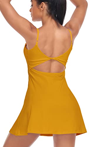 Womens Tennis Dress, with Adjustable Straps & Built-in Bra Athletic Golf Dresses for Women Workout Exercise