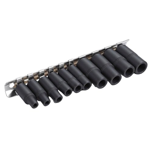 Juego de enchufes magnéticos de 10 piezas con soporte de 1/4 y 3/8 pulgadas para mecánicos 2