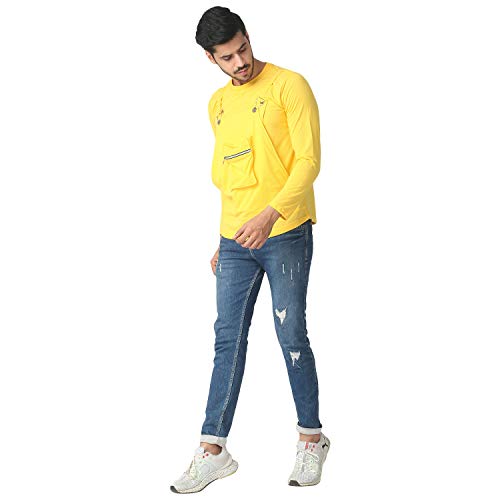 Image of Black Collection Solid Men Dungaree Style Full Sleeve T-Shirt