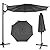 KioGro 10ft Large Round Cantilever Patio Umbrella with Base Included, Windproof Offset Umbrella with 360°Rotation and 0.07" Thickened Aluminum Pole, Heavy Duty Outdoor Sun Shade for Garden Decks, Patios, Pools ?Gray?