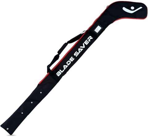 BLADE SAVER Ice Hockey Stick Bag for Travel - Premium Padded Adjustable Hockey Stick Travel Bag with Durable Zippers and Snaps and Name Card Slot for Transporting and Storing Player and Goalie Sticks