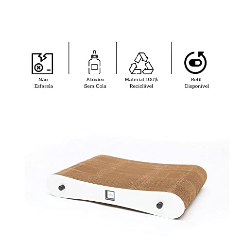 Gatomoderno Arranhador para Gatos de Papelão Kraft, Cama para Gatos, Brinquedo para Gatos, Modelo Sã